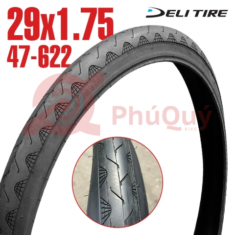 Vỏ Deli 29x1.75 (47-622) gai trơn có talon (VAT)