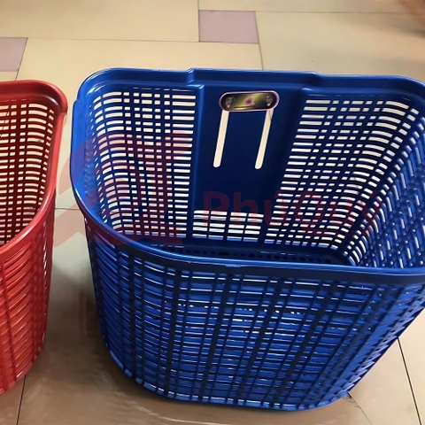 Rổ Nhựa Men Sọc Lưới Màu Đen / Xám / Dương / Hồng / Nâu