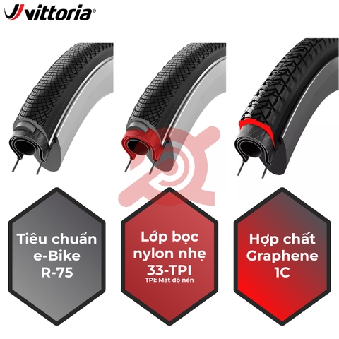 Vỏ Vittoria 27.5x1.5 Randonneur Tech talon thép - kháng đinh