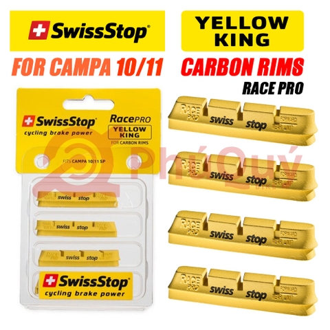 Gôm SWISSTOP CAMPAGNOLO Niềng CARBON VÀNG YELLOW KING