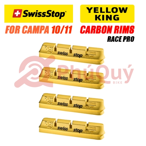 Gôm SWISSTOP CAMPAGNOLO Niềng CARBON VÀNG YELLOW KING