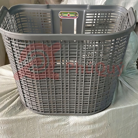 Rổ Nhựa Men Sọc Lưới Màu Đen / Xám / Dương / Hồng / Nâu