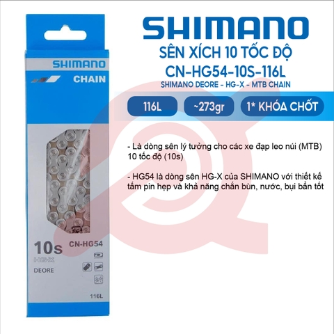 SÊN 10 SPEED SHIMANO CN-HG54 116 MẮT CÓ HỘP