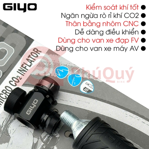 Đầu bơm CO2 GIYO GC-08CD KÈM BÌNH CO2