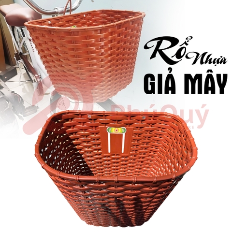 Rổ Nhựa Giả Mây Cao Màu Nâu / Đen / Xám