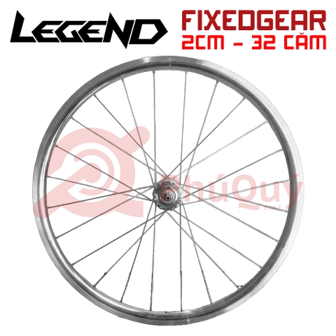 Bánh Bộ Fixed Gear 2cm Hub LEGEND Bạc Đạn Màu Bạc