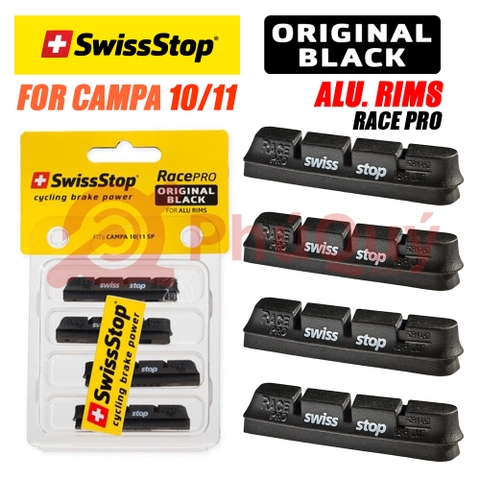 Gôm SWISSTOP CAMPAGNOLO Niềng NHÔM ORIGINAL BLACK