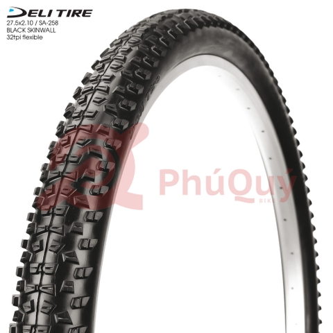 Vỏ Deli GẤP 27.5x2.1 HÔNG ĐEN  SA-258