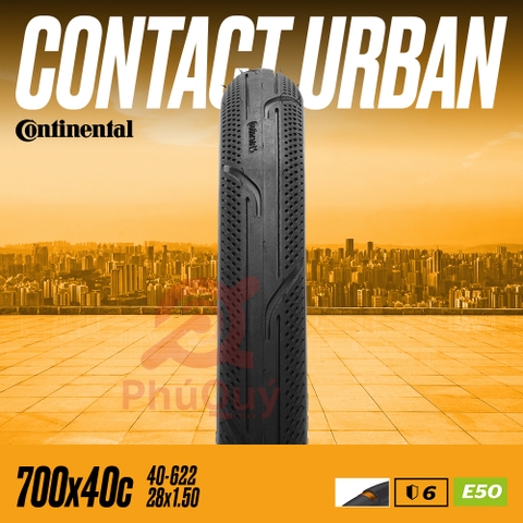 Vỏ 29x1.5 (700x40c) Continental CONTACT URBAN Gai Trơn Vỏ Trọc