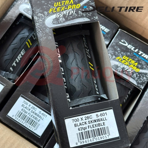 Vỏ Gấp Đen 700x28c Deli Ultra Flex-Pro Gai SÓNG S-601