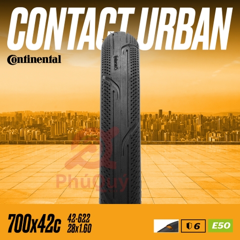 Vỏ 29x1.6 (700x42c) Continental CONTACT URBAN Gai Trơn Vỏ Trọc