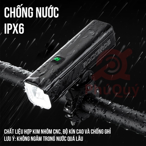 ĐÈN ROCKBROS 1500 LUMENS CHỐNG NƯỚC IPX6 RHL1500