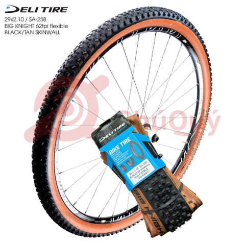 Vỏ Deli GẤP 29x2.1 HÔNG NÂU BIG KNIGHT SA-258