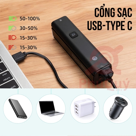 ĐÈN ROCKBROS 1500 LUMENS CHỐNG NƯỚC IPX6 RHL1500