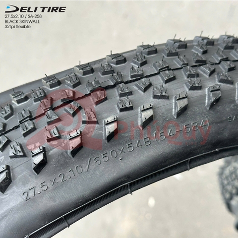 Vỏ Deli GẤP 27.5x2.1 HÔNG ĐEN  SA-258