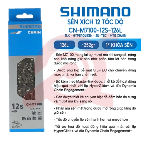 SÊN 12 SPEED SHIMANO SLX CN-M7100 126 MẮT CÓ HỘP