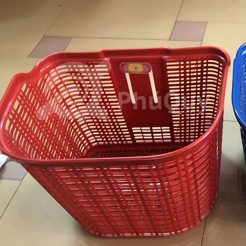 Rổ Nhựa Men Sọc Lưới Màu Đen / Xám / Dương / Hồng / Nâu