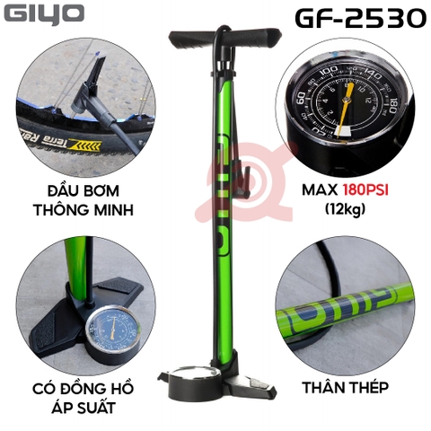 Bơm GIYO GF-2530 Xanh Lá & Xanh Dương Ống Thép