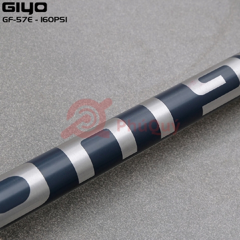 Bơm GIYO GF-57E Nhôm Có Đồng Hồ 160PSI Tem Vàng - Tem Xám Đầu Bơm 2in1