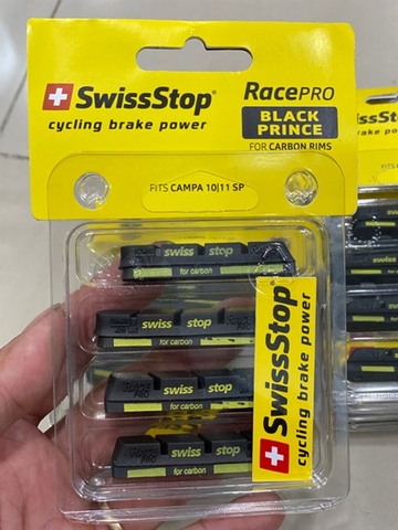 Gôm SWISSTOP CAMPAGNOLO Niềng CARBON ĐEN BLACK PRINCE