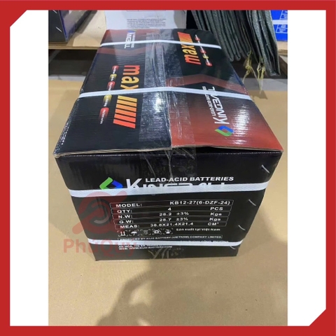 Ắc quy Xe Điện KingBall 12V27Ah (7.05kg) (1 thùng / 5 bình) (VAT)