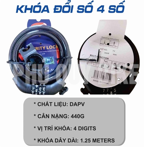Khoá dây đổi số 4 số