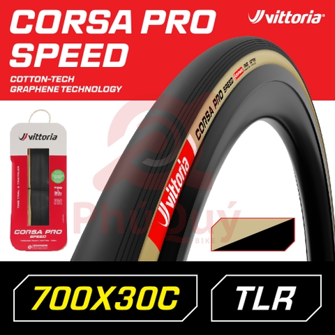 Vỏ Vittoria Corsa Pro Speed 700X30C TUBELESS  COTTON G2.0 (VAT)