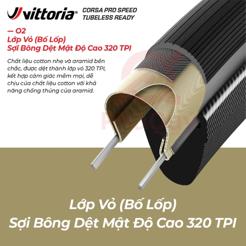 Vỏ Vittoria Corsa Pro Speed 700X30C TUBELESS  COTTON G2.0 (VAT)
