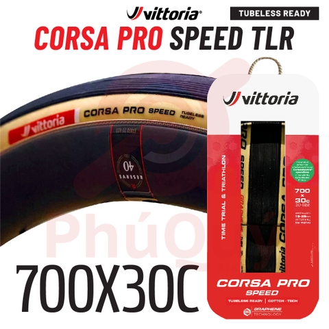 Vỏ Vittoria Corsa Pro Speed 700X30C TUBELESS  COTTON G2.0 (VAT)