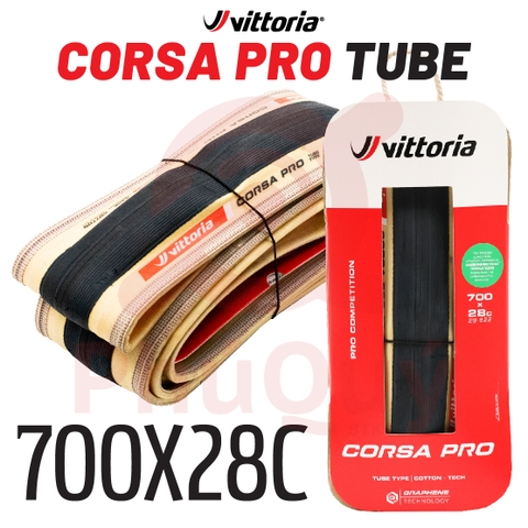 Vỏ Vittoria Corsa Pro Hông Cotton TUBE TYPE hộp đỏ  G2.0 (VAT)