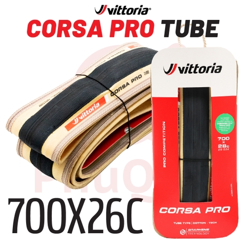 Vỏ Vittoria Corsa Pro Hông Cotton TUBE TYPE hộp đỏ  G2.0 (VAT)