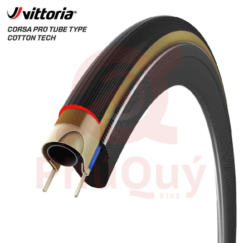 Vỏ Vittoria Corsa Pro 700x30 TUBE TYPE Cotton HÔNG VÀNG