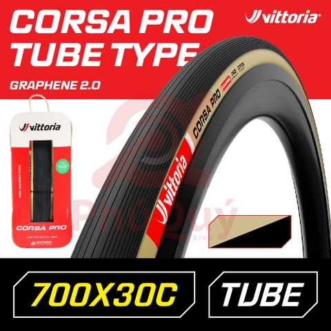 Vỏ Vittoria Corsa Pro 700x30 TUBE TYPE Cotton HÔNG VÀNG
