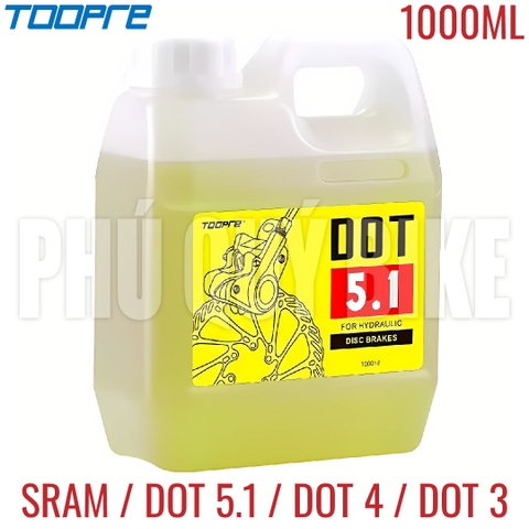 Dầu Thắng Vàng TOOPRE DOT 5.1 Dành Cho SRAM 1 Lít