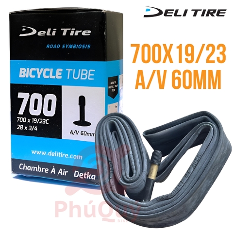 Ruột xe đạp Deli Tire 700x19/23 van Mỹ 60mm A/V (VAT)