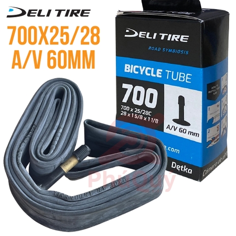 Ruột xe đạp Deli Tire 700x25/28 van Mỹ 60mm A/V (VAT)