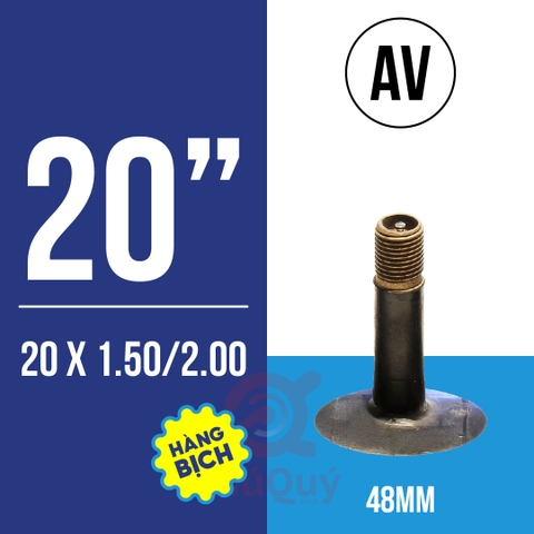 Ruột xe đạp Deli Tire 20 x 1.5/2.0 van xe máy 48mm A/V (VAT)