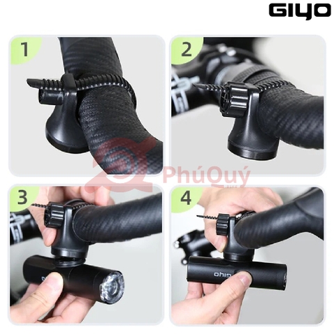 Đèn pha Giyo 1200LM 4000mAh sạc USB Type-C