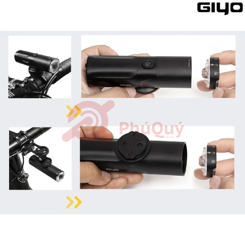 ĐÈN GIYO 800LM XOAY THẤU KÍNH 2500mAh SẠC USB TYPE-C