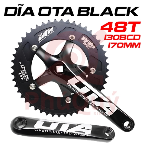 Dĩa Fixed Gear OTA Đen 48T Cốt Vuông