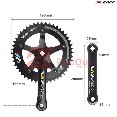 Dĩa Nhôm SKEACE Cốt Vuông 48T 165mm BCD144 SKEACE QUICK TIME