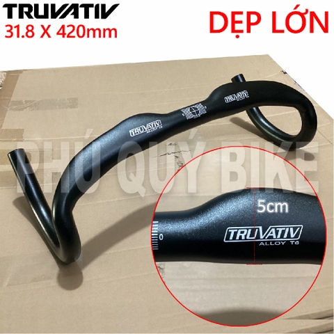 Ghi Đông Nhôm TRUVATIV 31.8 Cong Dẹp Lớn