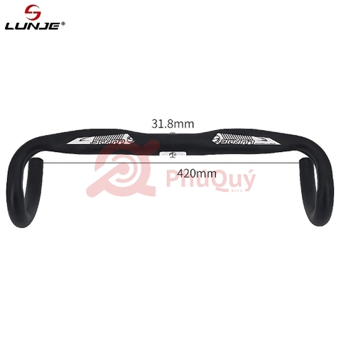 Ghi Đông Nhôm LUNJE 31.8 Cong Dẹp 420mm