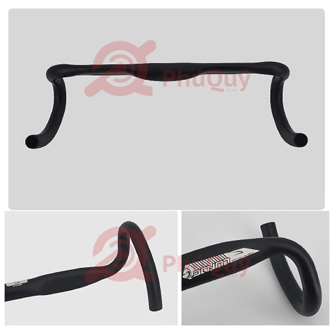 Ghi Đông Nhôm LUNJE 31.8 Cong Dẹp 420mm