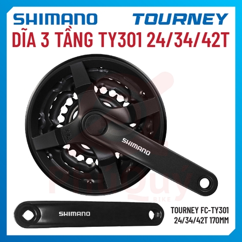 DĨA SHIMANO 3 TẦNG SHIMANO 42T 170mm FC-TY301