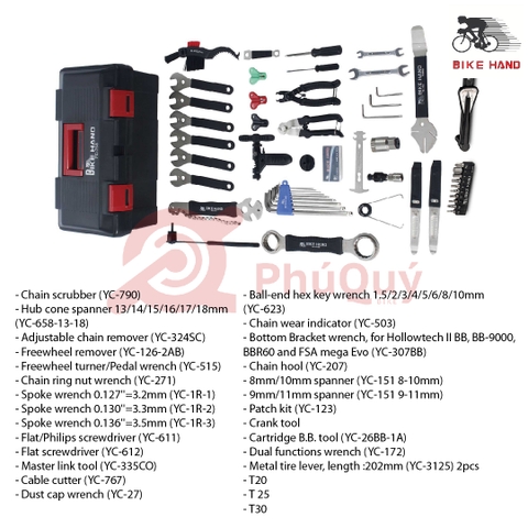 Thùng Đồ Nghề Bike Hand YC-758 (34 Món Dụng Cụ)