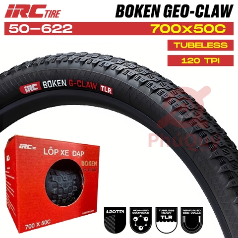 Vỏ IRC 700x50c Boken G-Claw TLR (VAT)