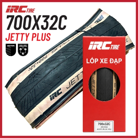 Vỏ IRC 700x32c ĐEN & NÂU Jetty Plus Kevlar Bead (VAT)