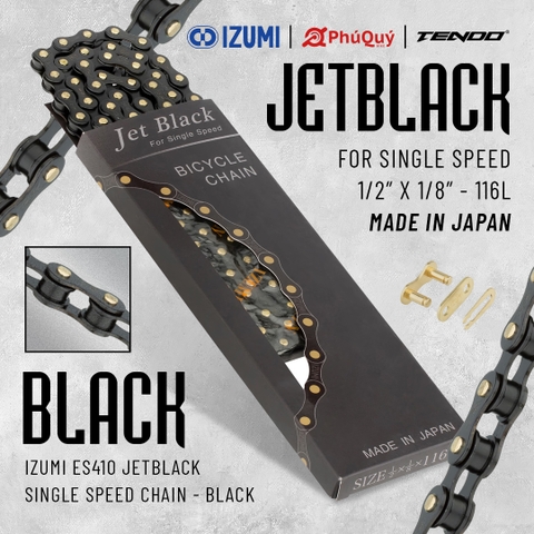 SÊN IZUMI 410 JB/JB JETBLACK ĐEN - CỐT VÀNG 116L (VAT)