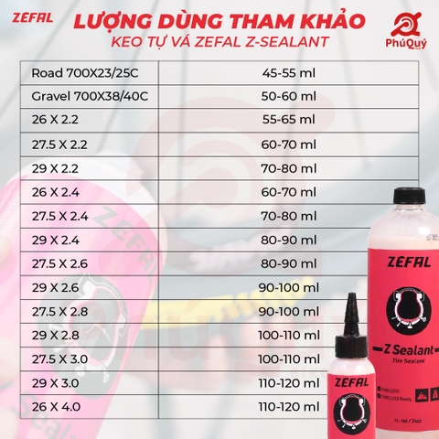 Keo tự vá ZEFAL Z-Sealant 1000ml (VAT)